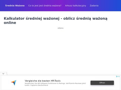 Sredniawazona.pl - kalkulator