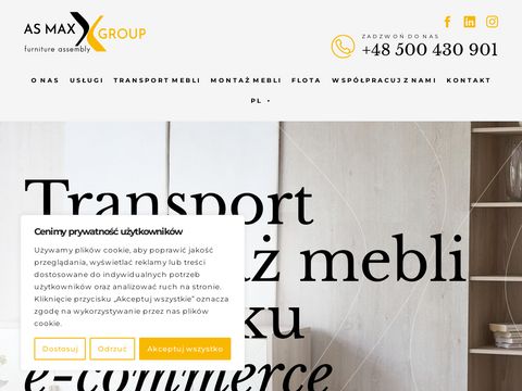Asmaxgroup.com - transport mebli do Austrii
