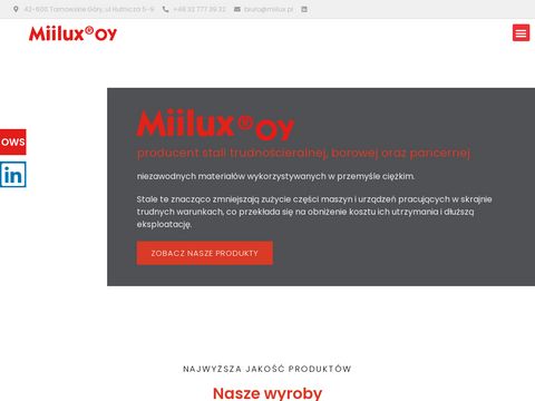 Miilux - zakład produkcji stali blachy łyżek