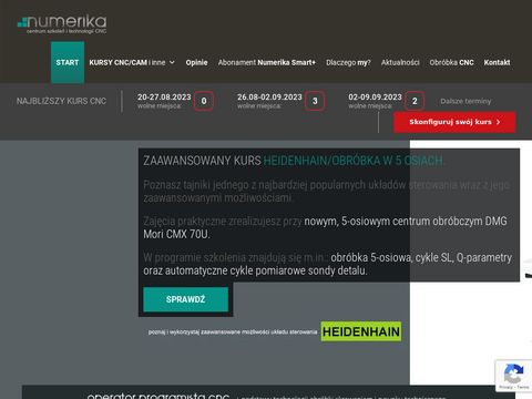 Numerika.pl kurs CNC skuteczny i od podstaw