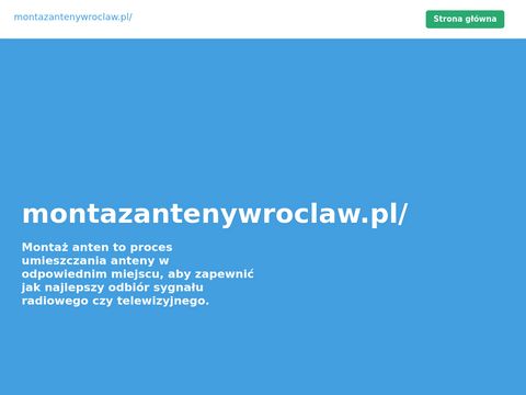 Montazantenywroclaw.pl serwis SAT i DVB-T