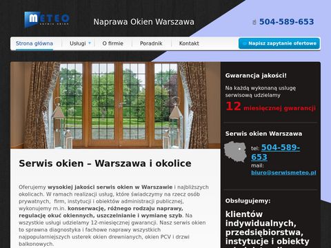 Serwismeteo.pl naprawa okien Warszawa