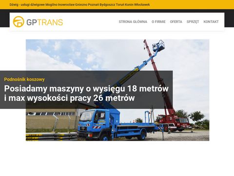 Gptrans.com.pl usługi dźwigowe koparko-ładowarką