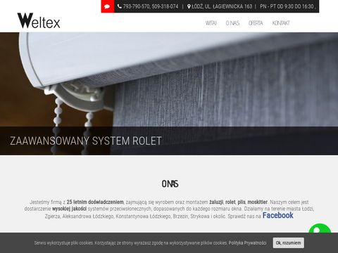 Weltex.pl różnorodne rolety materiałowe